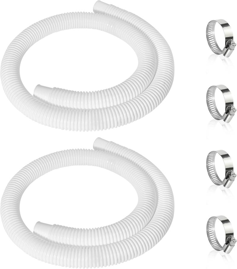 Picatu 2 Pcs 1.25" Pool Hose, 59" Long Accessory Pool Pump Replacement Hoses, Compatible with All Above Ground Pool Filter Pumps that Use 1 1/4 Diameter Hoses - Image 1